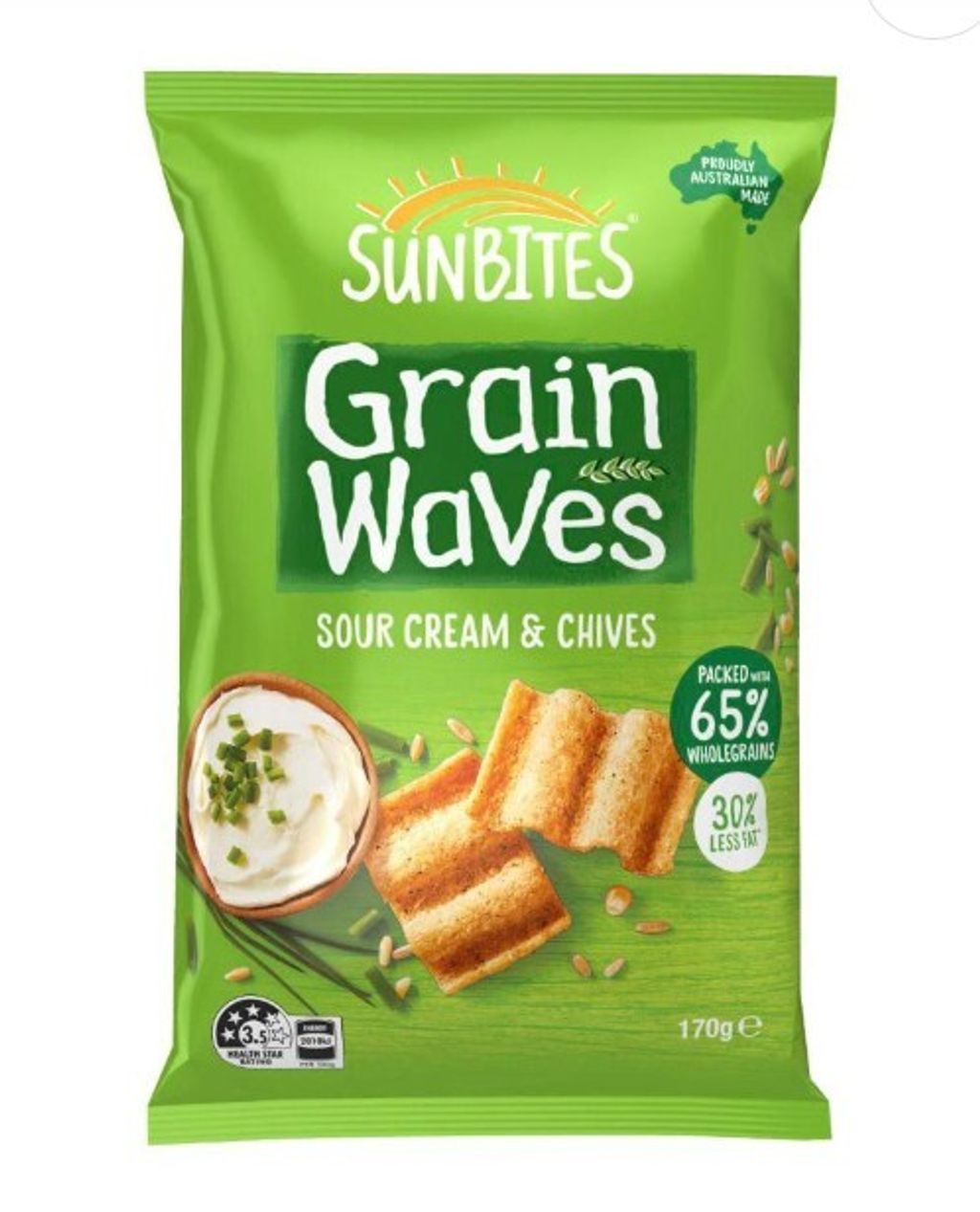 Sunbites Grain Waves Chips Sour Cream & Chives 170g