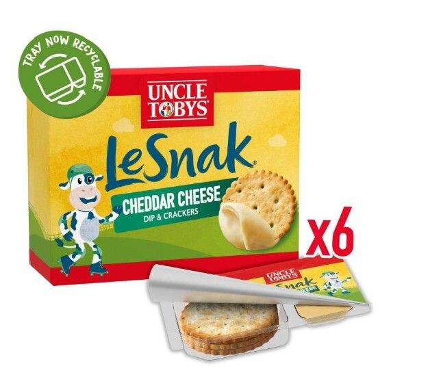 Uncle Tobys Le Snak Cheddar Cheese Dip & Crackers School Lunchbox Snacks 132g