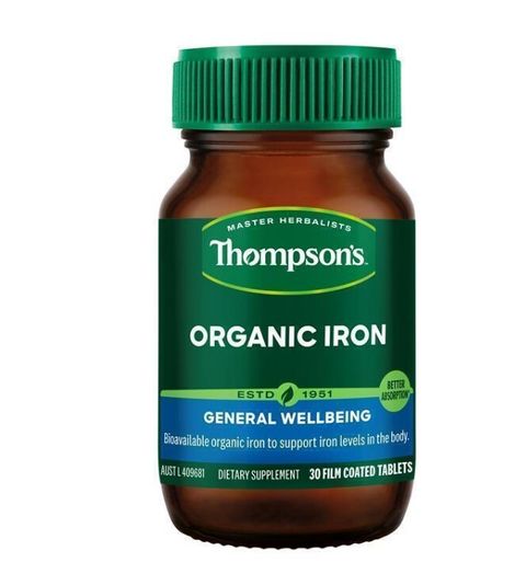 Thompson's Organic Iron 24mg 30 Tablets