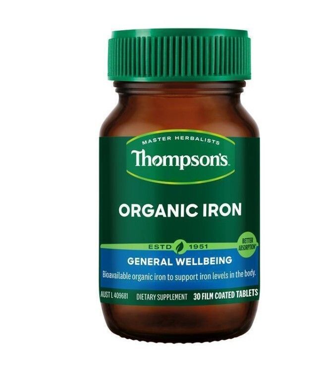 Thompson's Organic Iron 24mg 30 Tablets