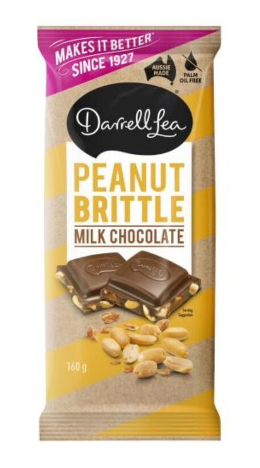 Darrell Lea Milk Choc Peanut Brittle Block 160g