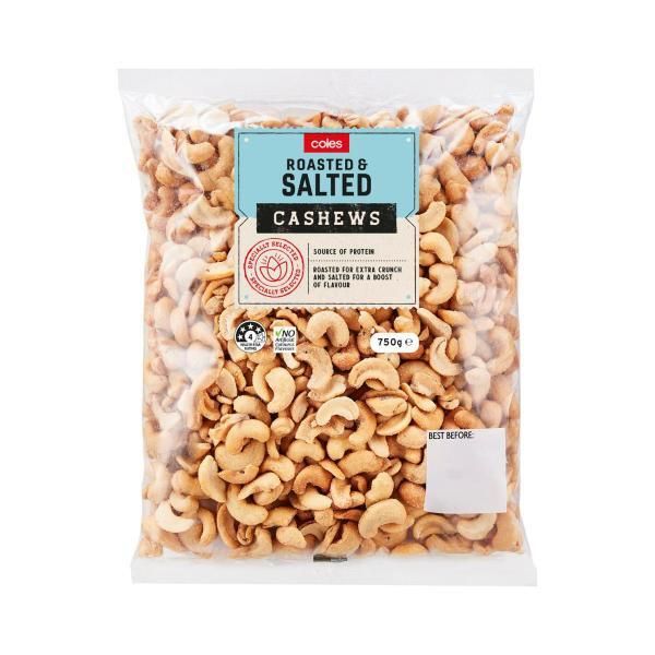 Coles Roasted And Salted Cashews - 750g