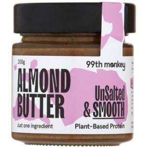 99th Monkey Unsalted & Smooth Almond Butter 200g