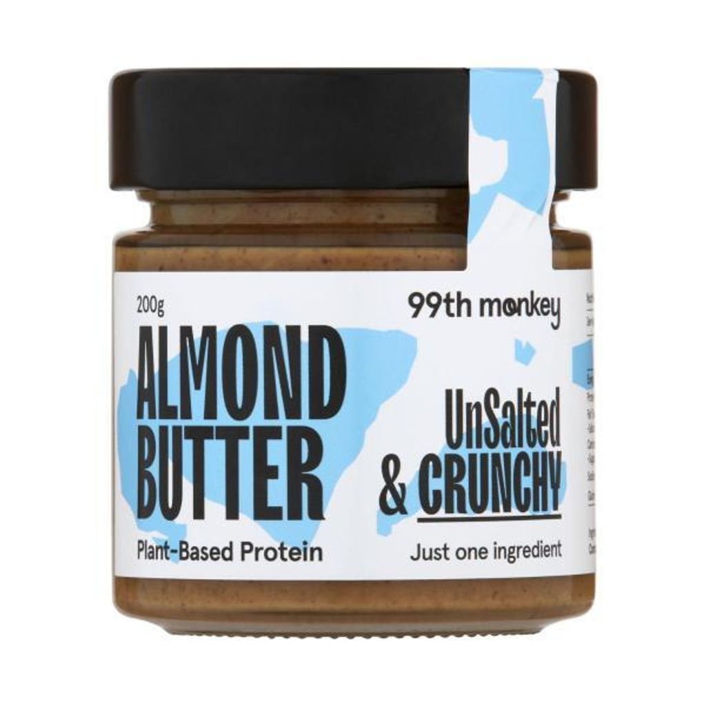 99th Monkey Crunchy Natural Almond Butter 200g