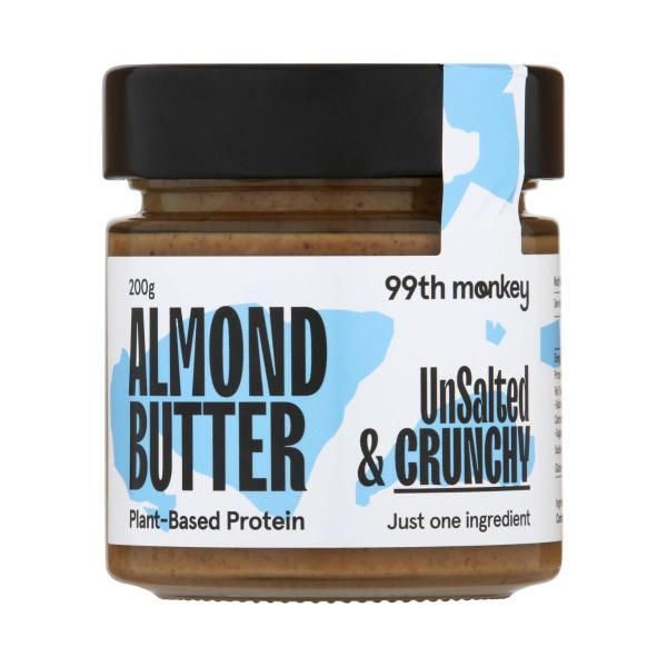 99th Monkey Crunchy Natural Almond Butter 200g