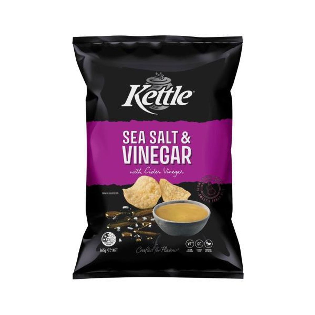 Kettle Sea Salt & Vinegar Potato Chips 165g