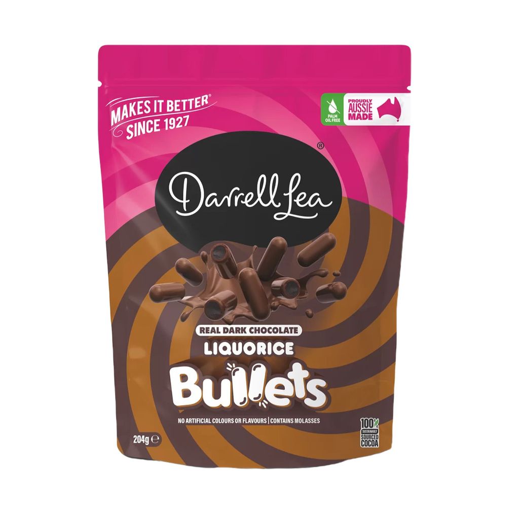 Dark Chocolate Liquorice Bullets 204g