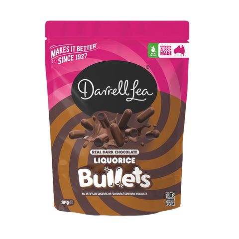 Dark Chocolate Liquorice Bullets 204g