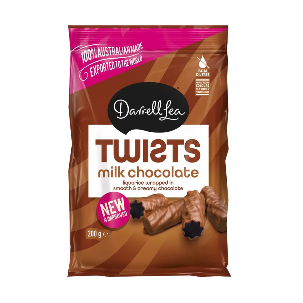 Twists Milk Chocolate Liquorice 200g