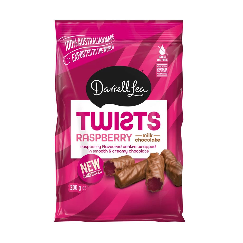 Twists Milk Chocolate Raspberry 200g