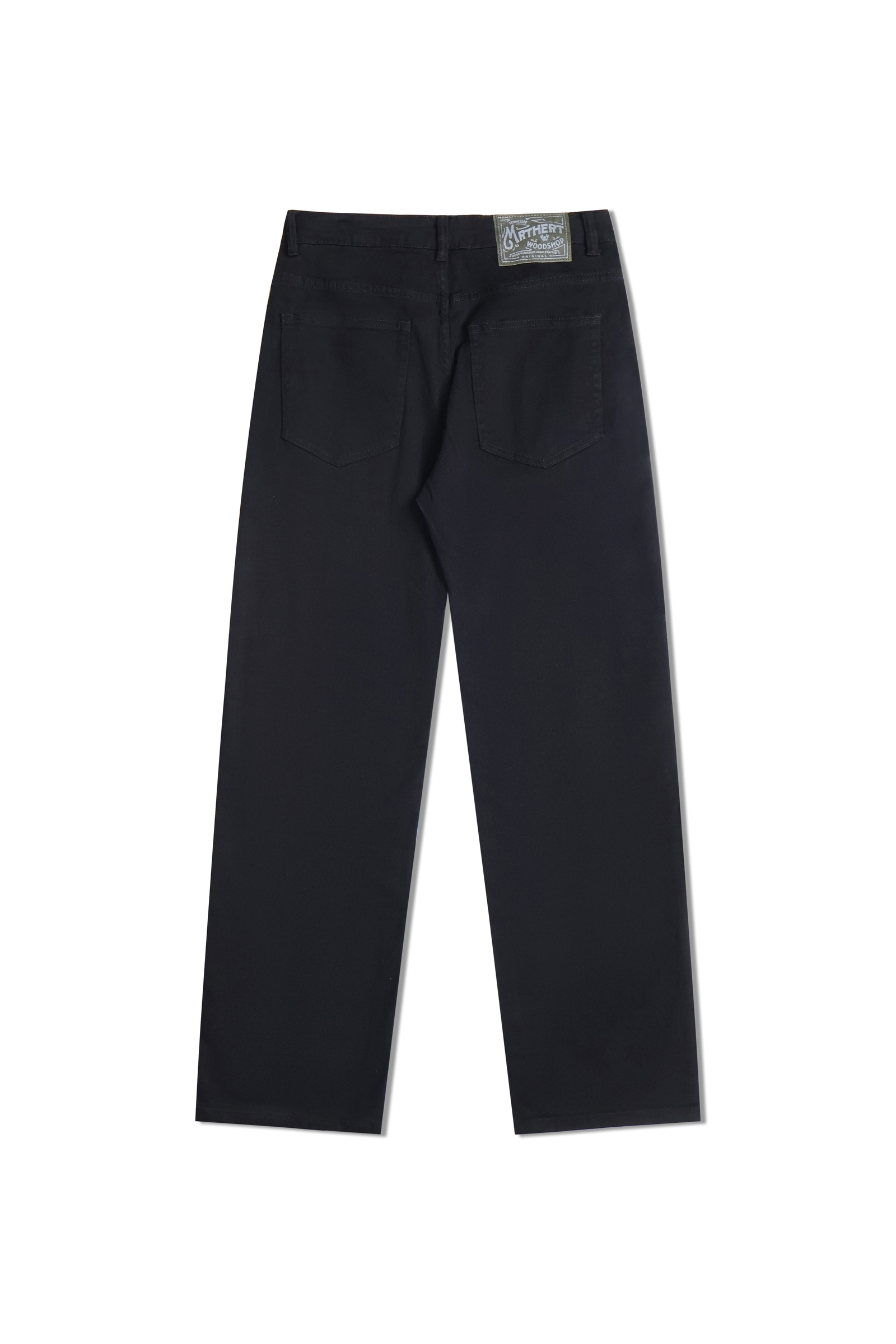 IMG_1258塗鴉皮標 素面直筒單寧長褲