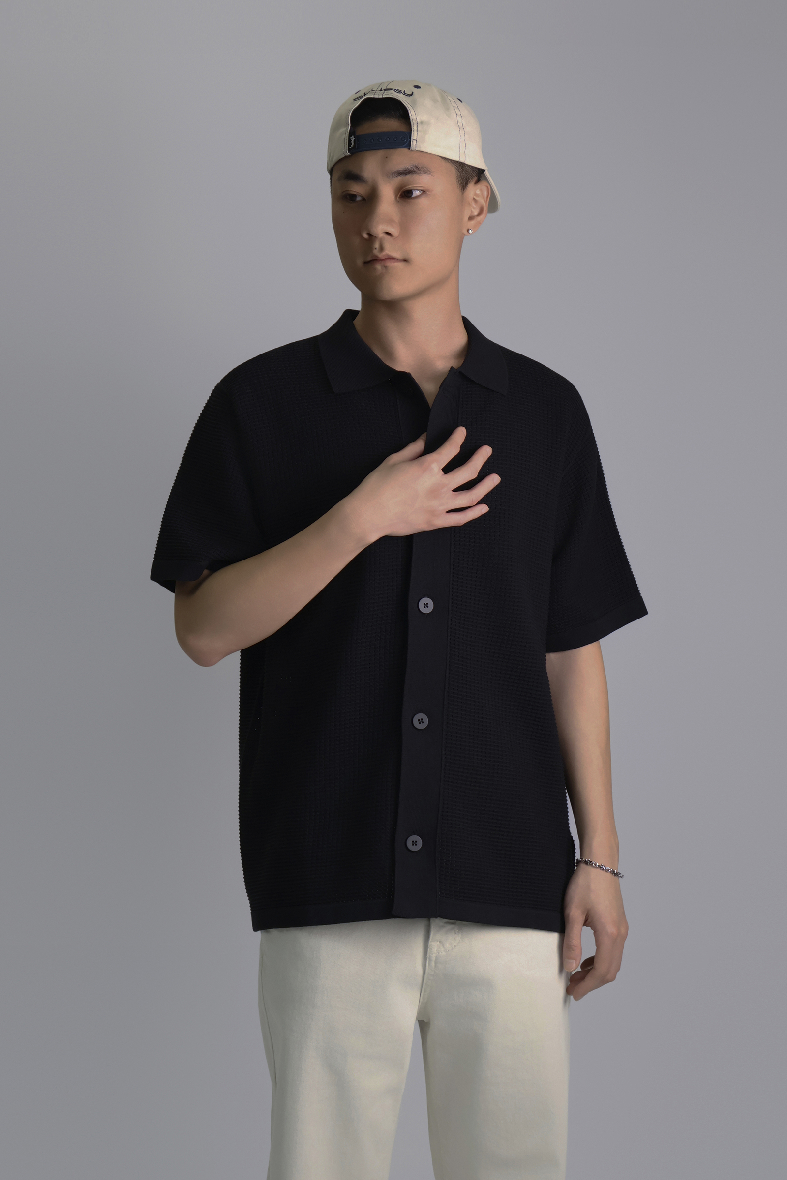 IMG_1493份量感 針織網格 短袖開衫