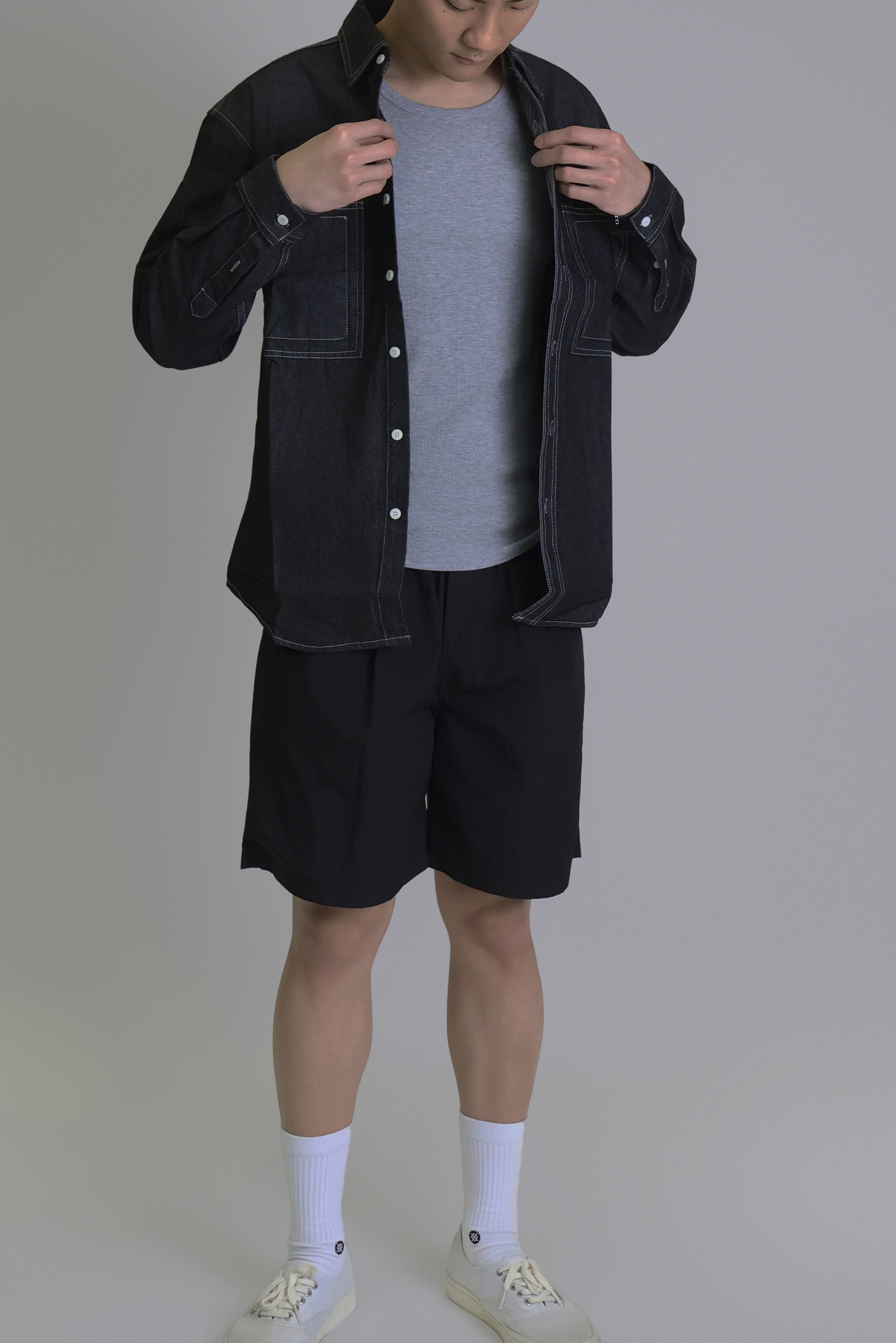 IMG_1650滾線牛仔 長袖襯衫