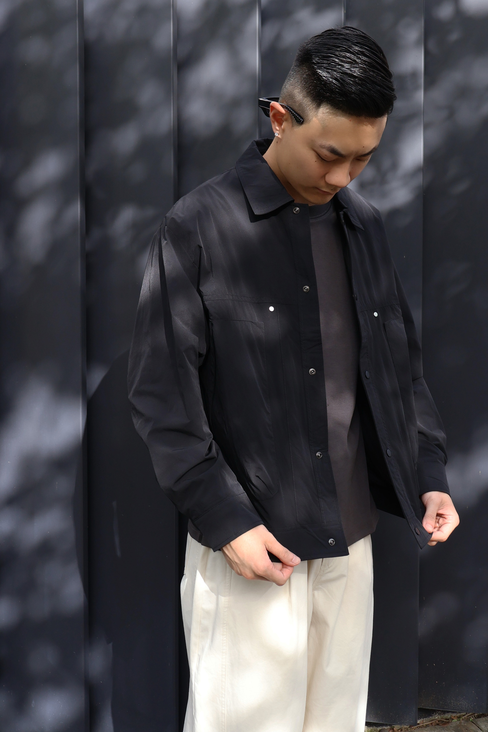 IMG_1408剪裁平底 夾克式風衣外套