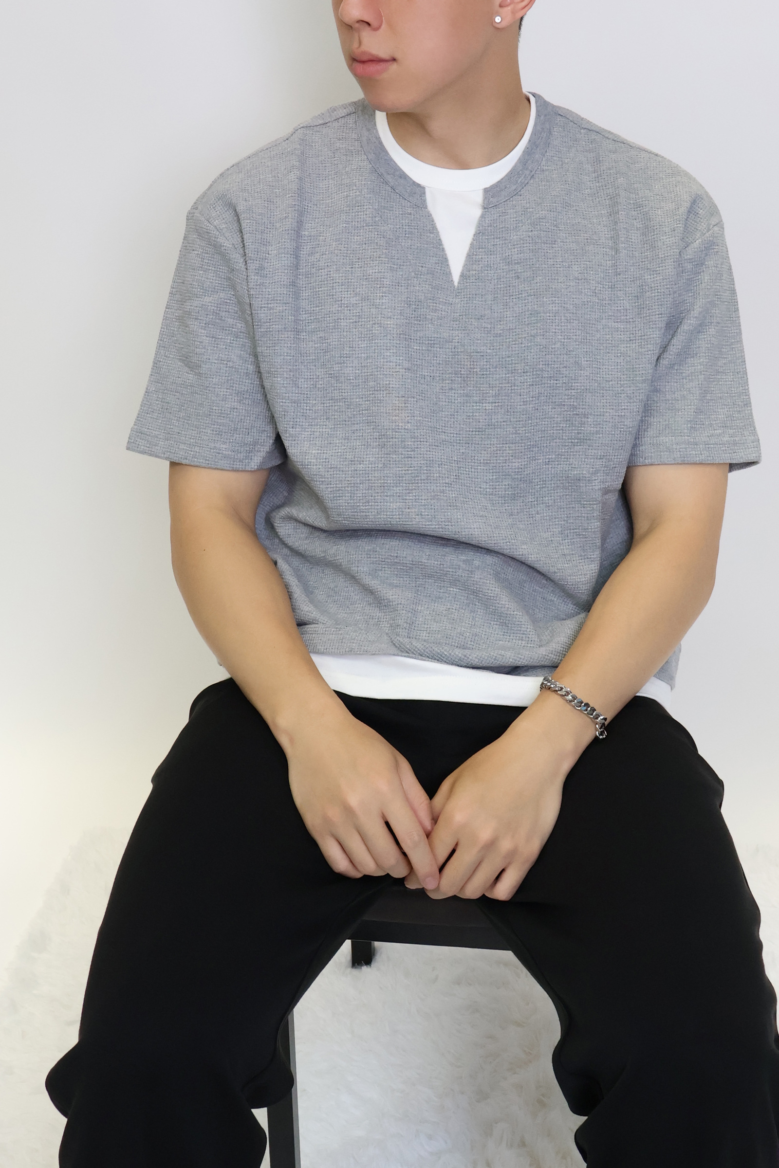 IMG_2057偽兩件式 雙色寬版短Ｔ