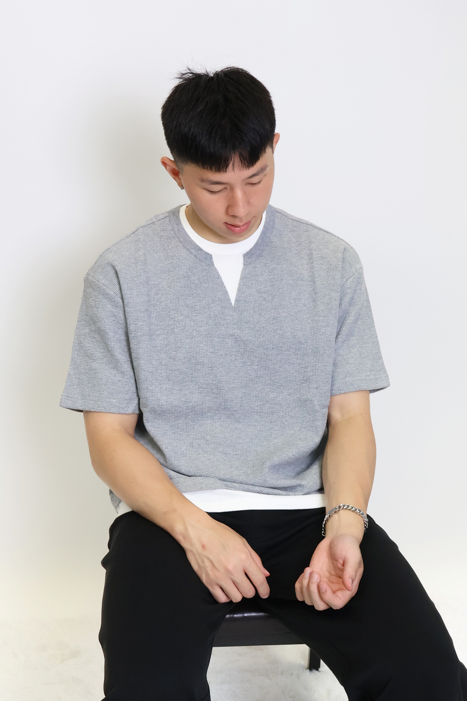 IMG_2502偽兩件式 雙色寬版短Ｔ