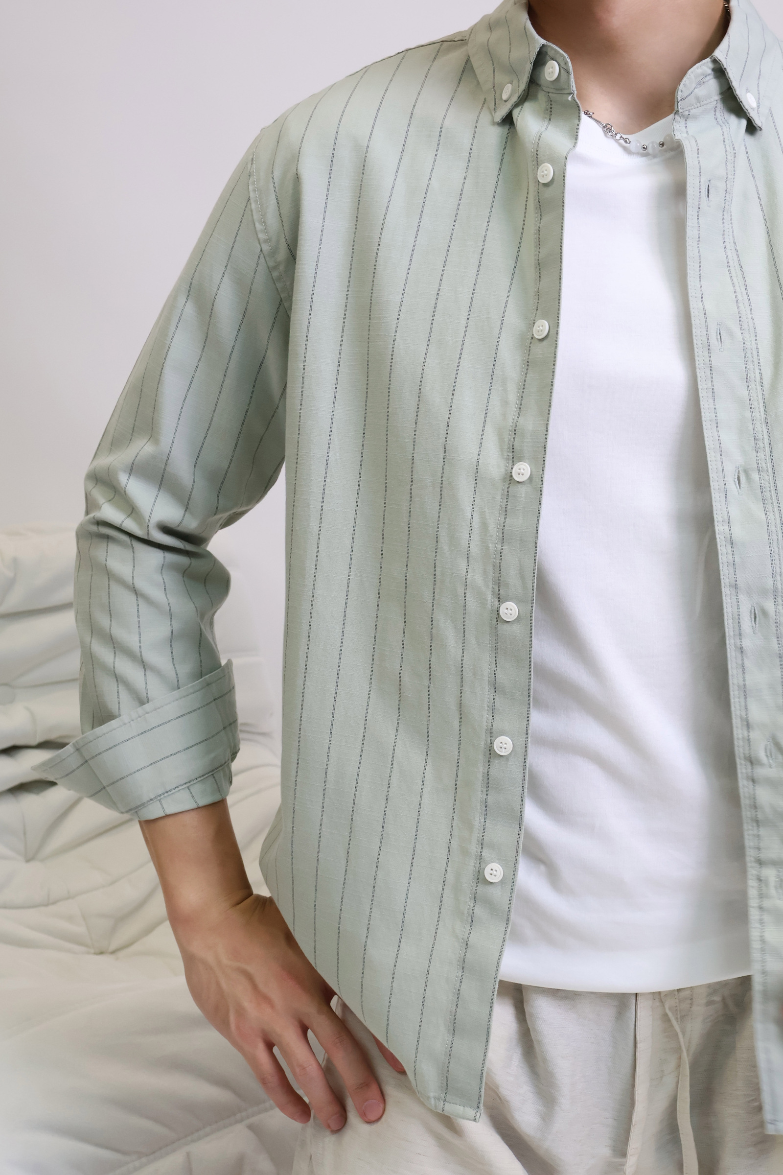 IMG_2190清新線條 長袖襯衫