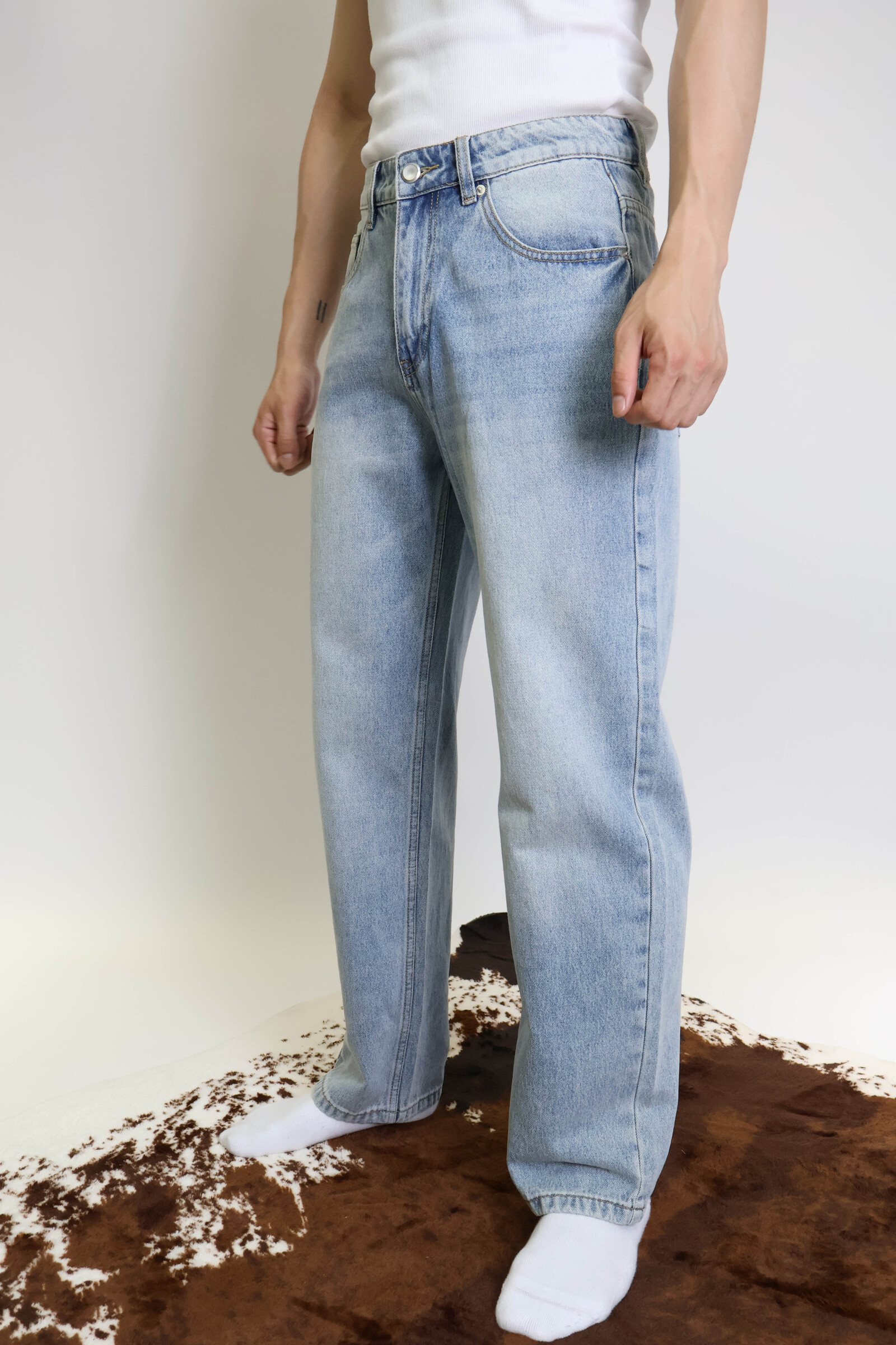 IMG_2637極淨簡約 水洗直筒丹寧長褲