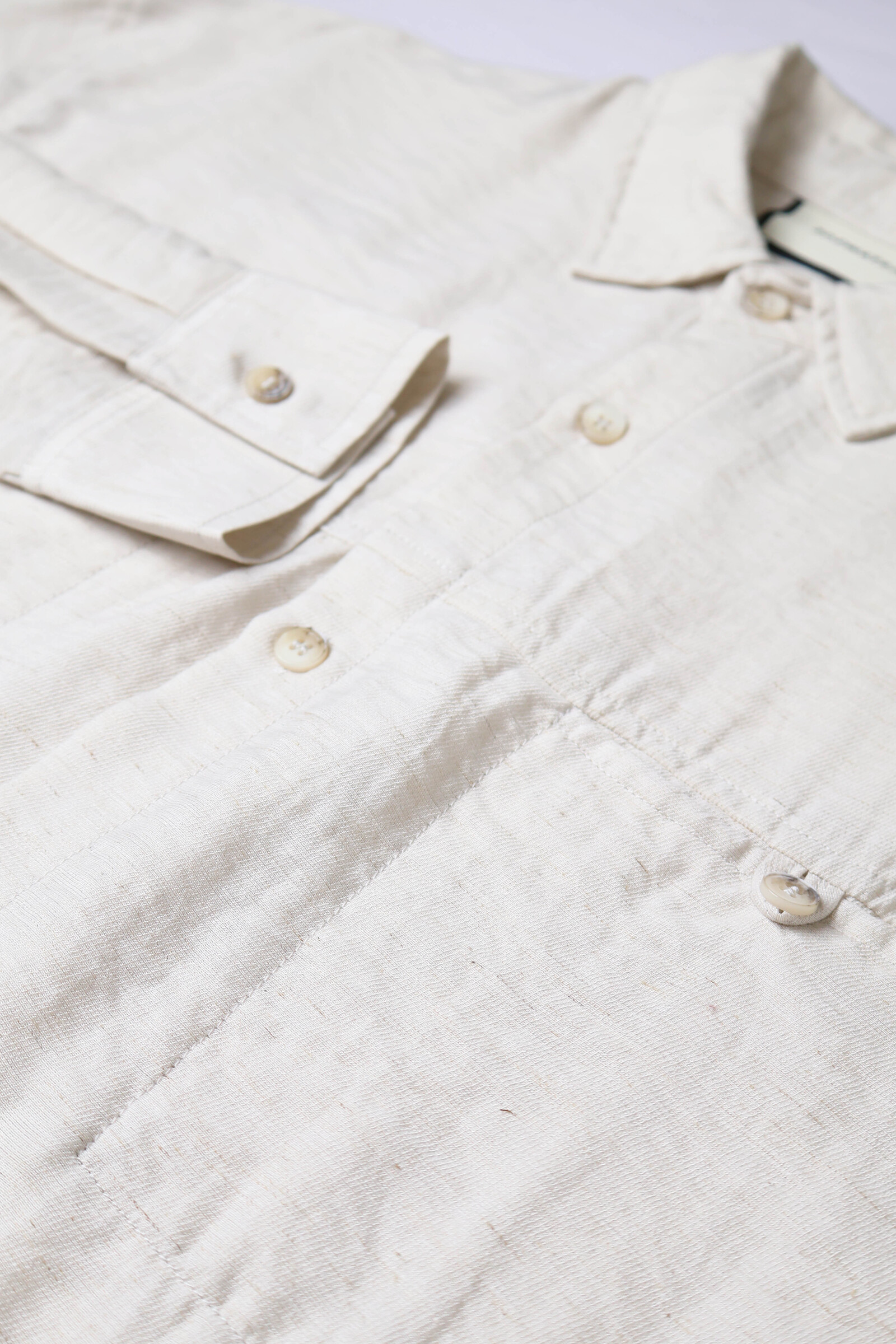 IMG_1024皺皺棉麻 古巴長袖襯衫+短褲套裝