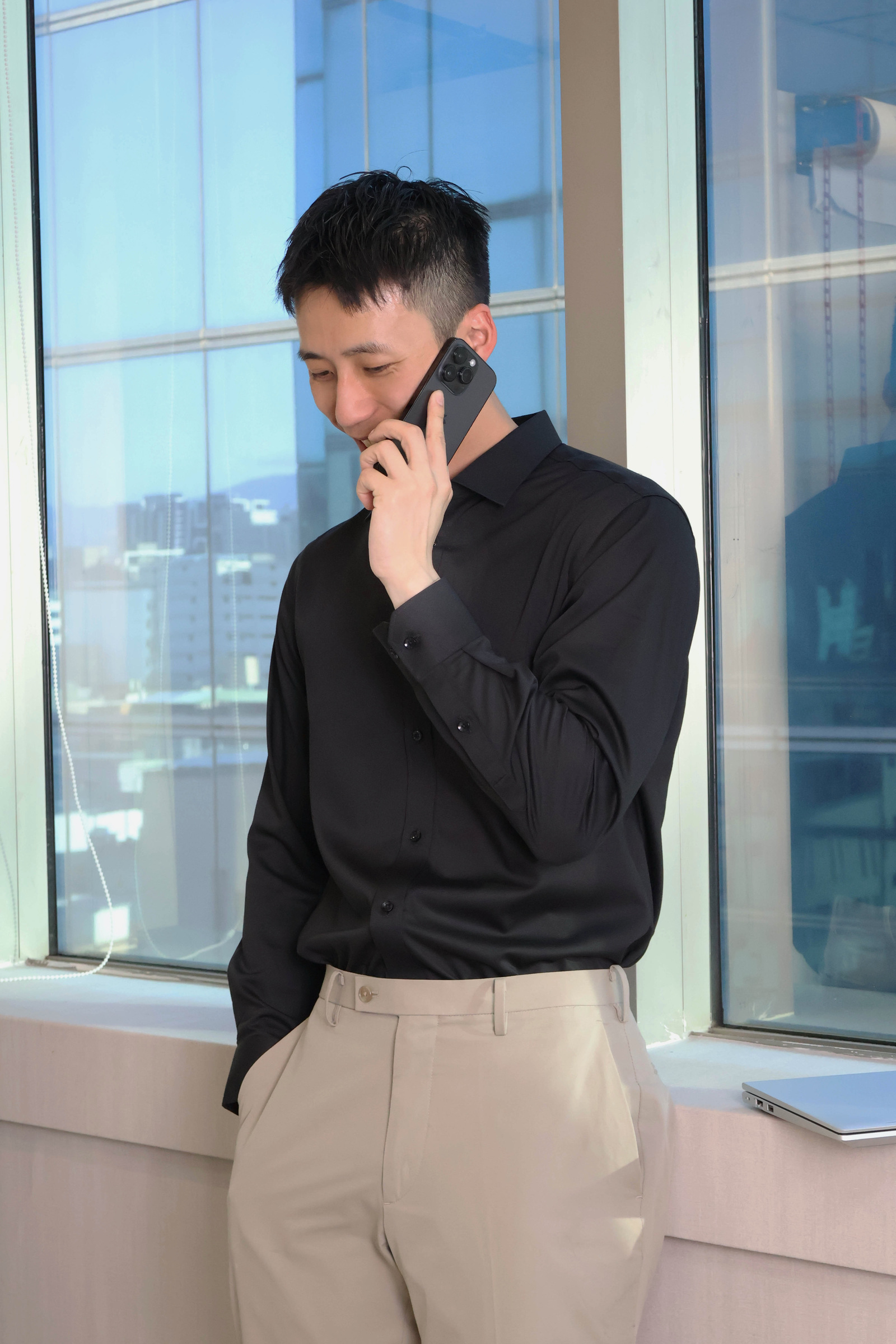 IMG_2364抗皺舒適 素面商務 長袖襯衫