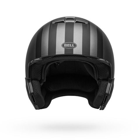 bell-broozer-modular-street-motorcycle-helmet-free-ride-matte-gray-black-no-chin-bar-front