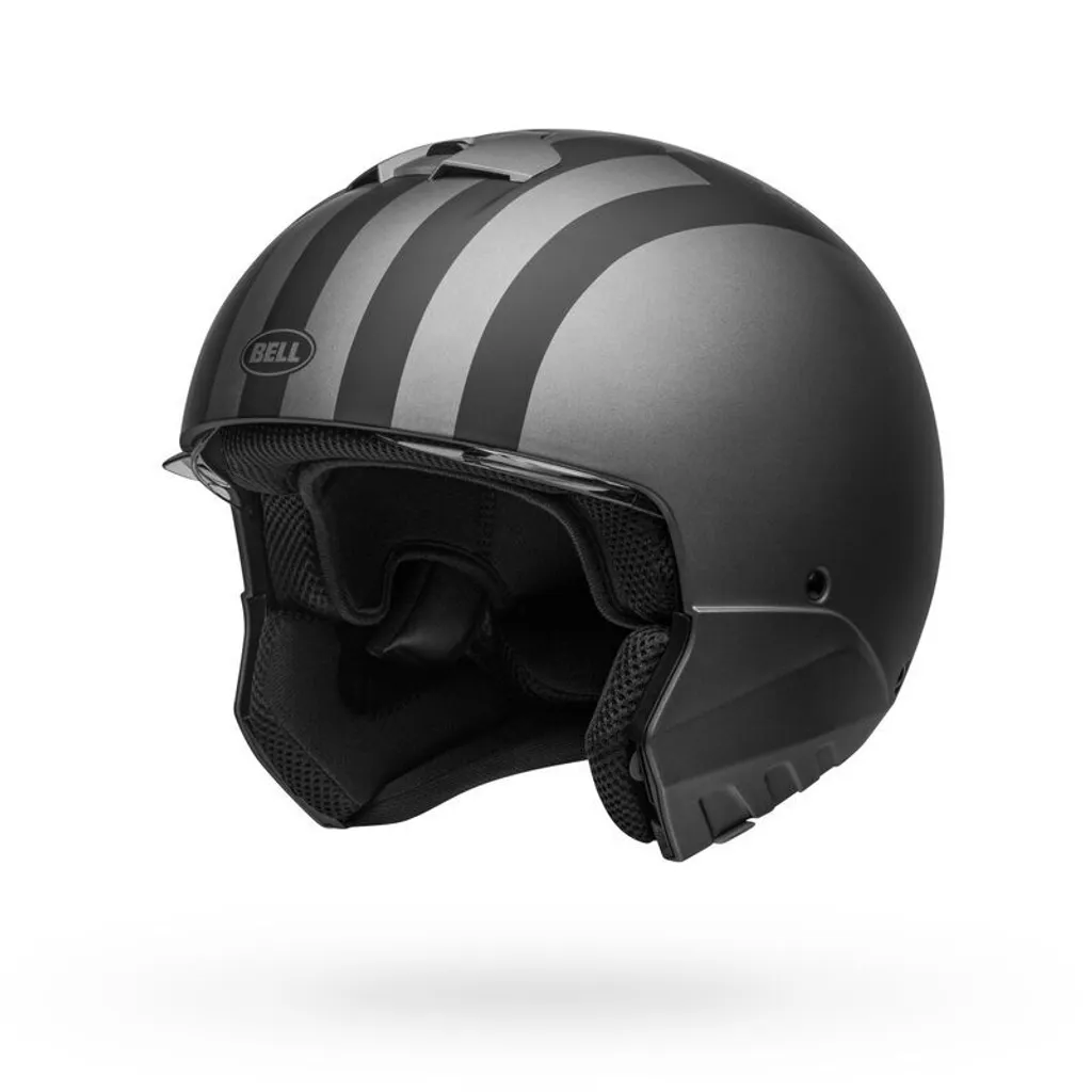 bell-broozer-modular-street-motorcycle-helmet-free-ride-matte-gray-black-no-chin-bar-front-left