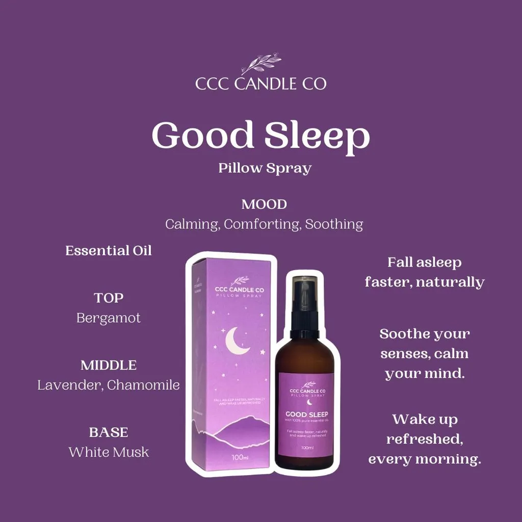 good sleep pillow spray essential oil lavender chamomile ccccandleco