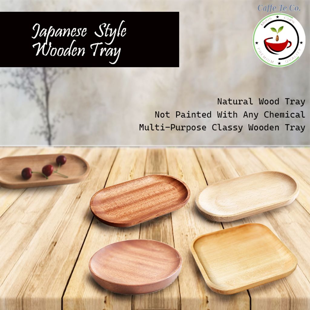 Caffe TeCo Japanese Style Wood Tray