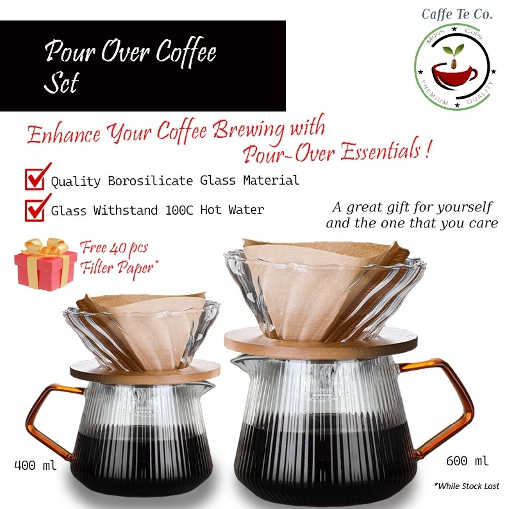 Caffe TeCo Borosilicate Glass Pour Over_Hand drip Coffee Set 手冲咖啡