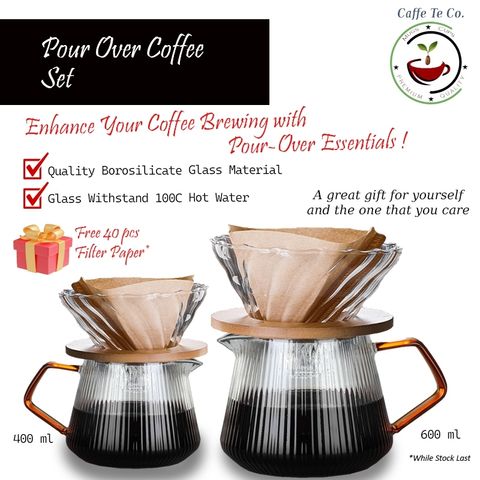 Caffe TeCo Borosilicate Glass Pour Over_Hand drip Coffee Set 手冲咖啡