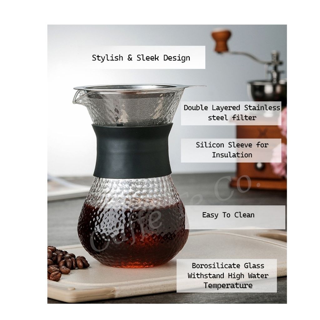 Caffe TeCo Borosilicate Glass Pour Over_Hand drip Coffee Set 手冲咖啡
