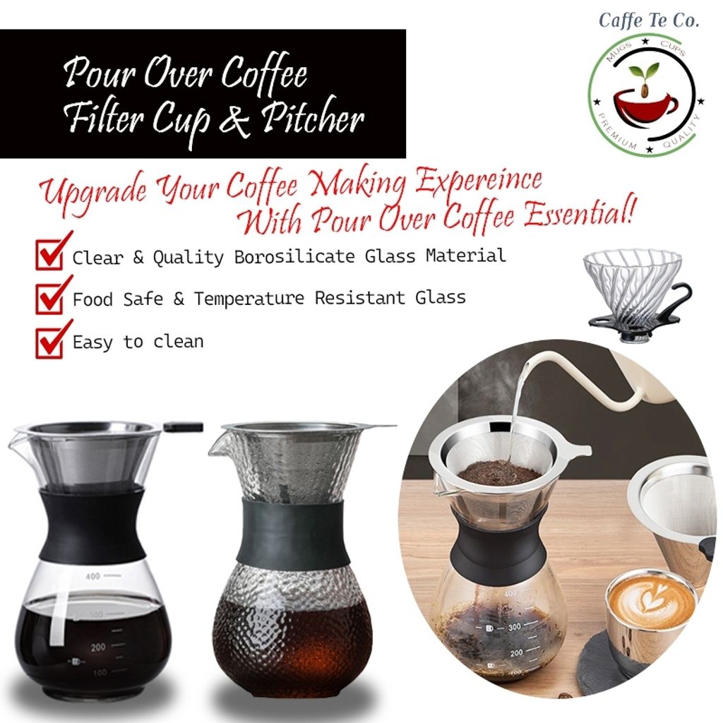 Caffe TeCo Borosilicate Glass Pour Over_Hand drip Coffee Set 手冲咖啡