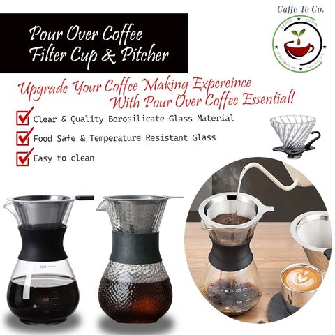 Caffe TeCo Borosilicate Glass Pour Over_Hand drip Coffee Set 手冲咖啡