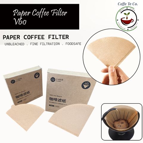 Caffe TeCo – Unbleached Coffee Paper Filter / V60 Filter Paper / Drip Coffee Paper Filter