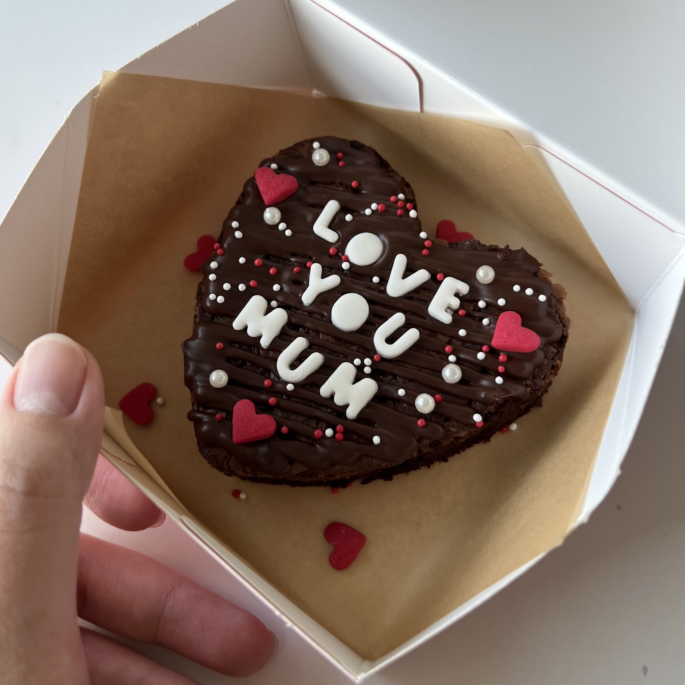 browniboi custom mini heart shape brownie