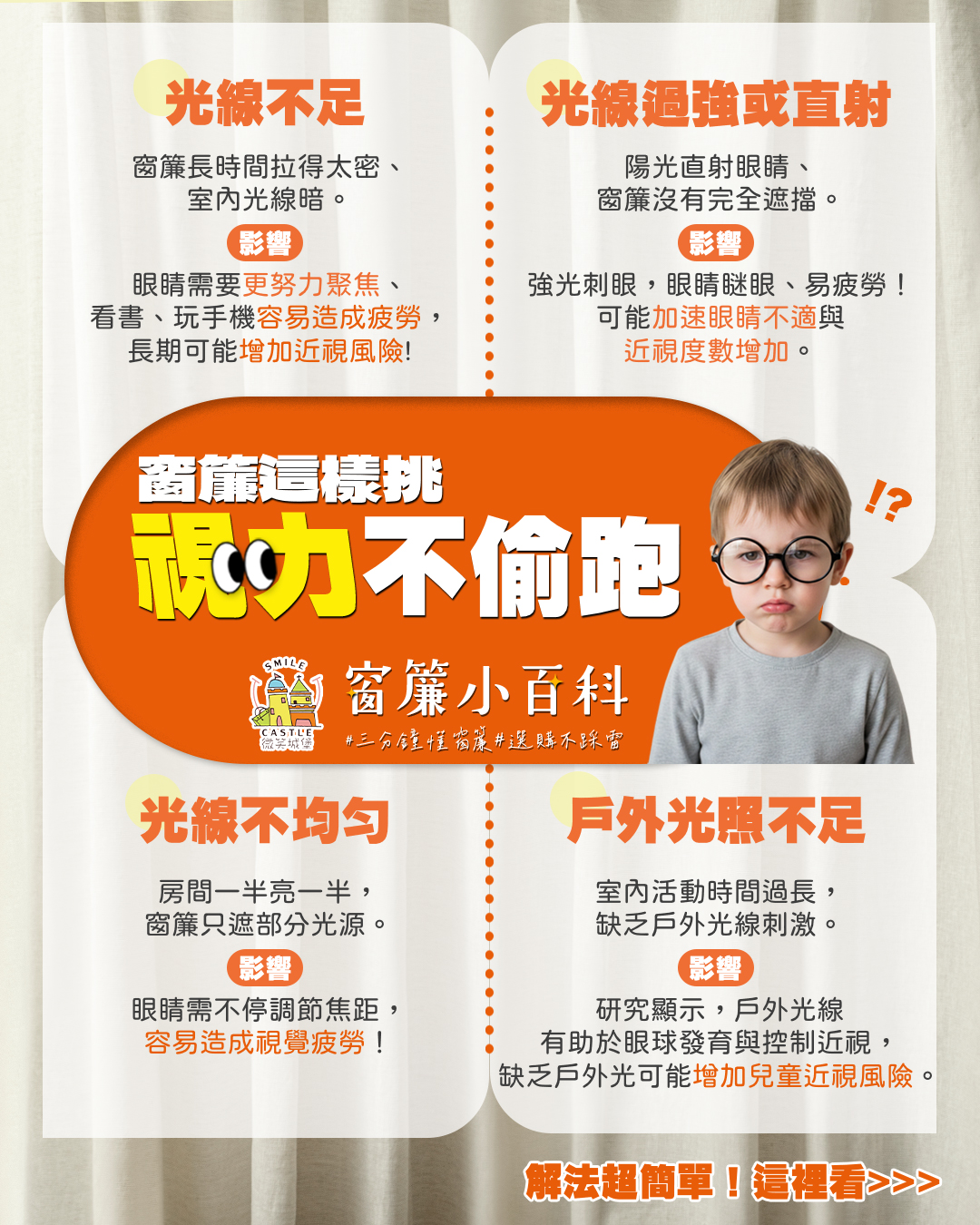 🔍窗簾小百科✨守護寶貝視力👓窗簾就可以☑️