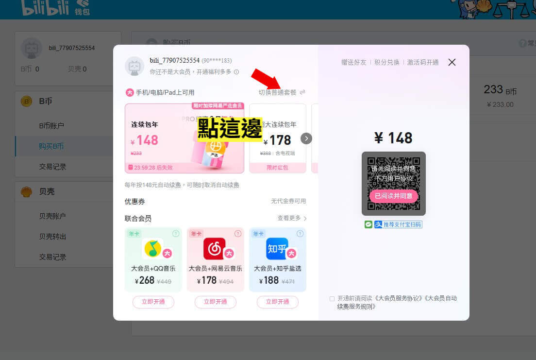bilibili 充值 月份