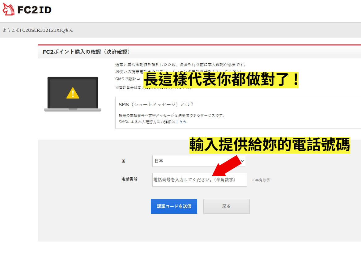 FC2 正確驗證畫面 1