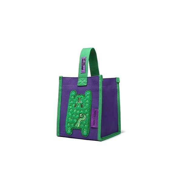 若愚工坊  可愛獅子 可愛貓咪 刺繡 粉紅肌肉猛男兔 肌肉兔  搞怪 粉紅兔 帆布包 手提包｜嗨寶好選物