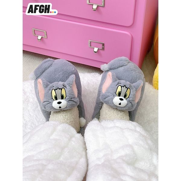  湯姆貓與傑利鼠 Tom and Jerry 貓與老鼠 抱抱拖鞋 拖鞋 大頭拖鞋 可愛拖鞋｜嗨寶好選物