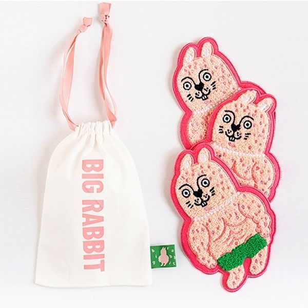 若愚工坊 三入杯墊 粉紅肌肉猛男兔 肌肉兔  搞怪 粉紅兔 杯墊｜嗨寶好選物