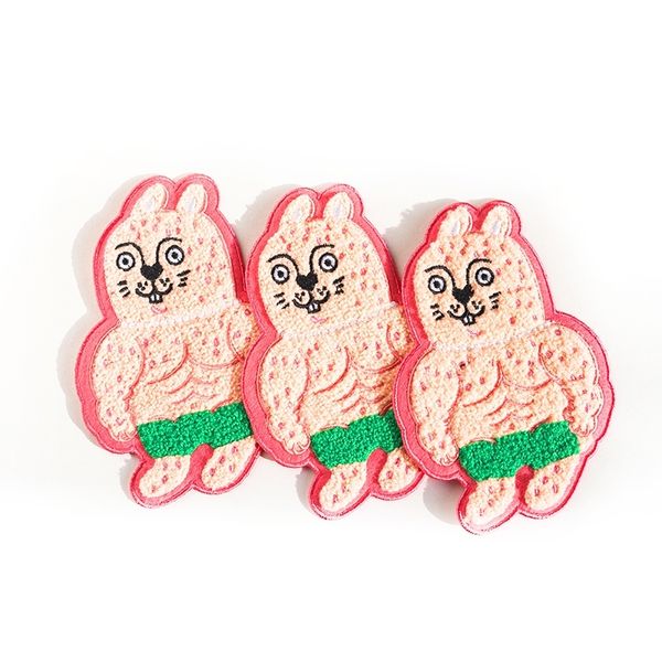 若愚工坊 三入杯墊 粉紅肌肉猛男兔 肌肉兔  搞怪 粉紅兔 杯墊｜嗨寶好選物