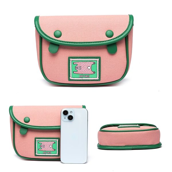 若愚工坊  可愛獅子 可愛貓咪 刺繡 粉紅肌肉猛男兔 肌肉兔  搞怪 粉紅兔 月牙包 手提包 帆布包｜嗨寶好選物