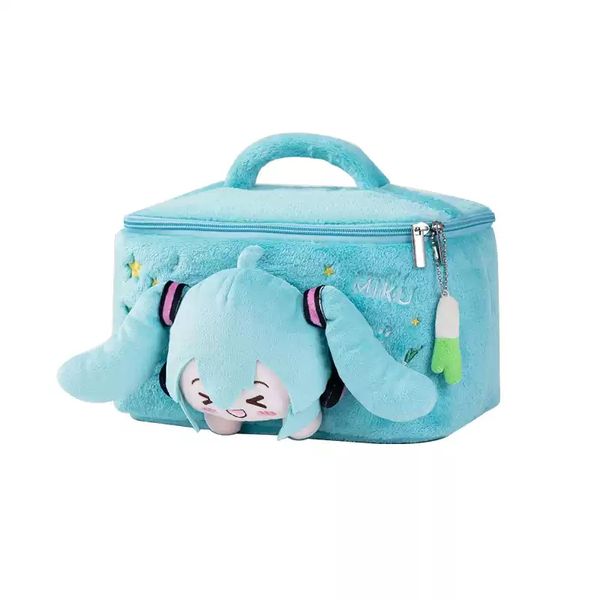 Miku 初音未來 瞇瞇眼系列 化妝包 毛絨化妝包 手提包 盲盒 手辦 潮玩 盒玩 公仔 收藏品｜嗨寶好選物