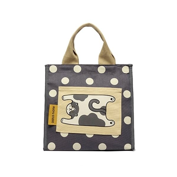 若愚工坊 可愛獅子 可愛貓咪 刺繡 粉紅肌肉猛男兔 肌肉兔  搞怪 粉紅兔 帆布包 手提包｜嗨寶好選物