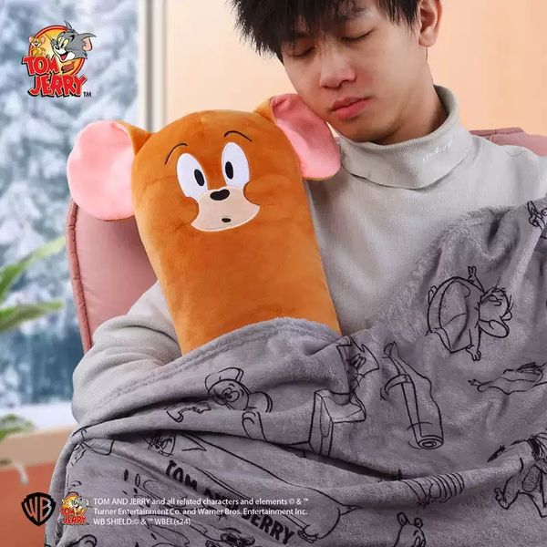 湯姆貓與傑利鼠 Tom and Jerry 貓與老鼠 變形午睡毯 長條款抱枕 毛毯 午睡毯 公仔｜嗨寶好選物