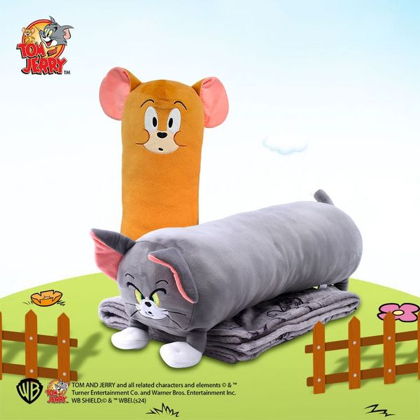 湯姆貓與傑利鼠 Tom and Jerry 貓與老鼠 變形午睡毯 長條款抱枕 毛毯 午睡毯 公仔｜嗨寶好選物