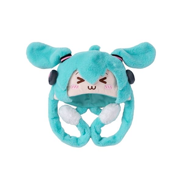 Miku 初音未來 瞇瞇眼系列 毛絨帽 可動 Miku 二次元 動漫周邊 帽子 玩具｜嗨寶好選物
