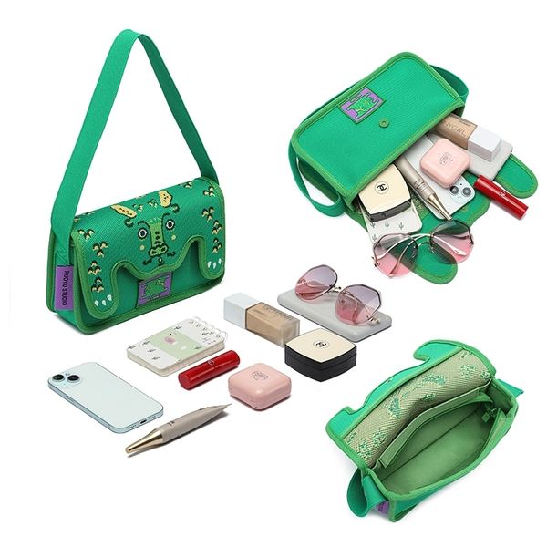 若愚工坊 可愛獅子 可愛貓咪 刺繡 粉紅肌肉猛男兔 肌肉兔  搞怪 粉紅兔 腰包 手提包 腋下包｜嗨寶好選物