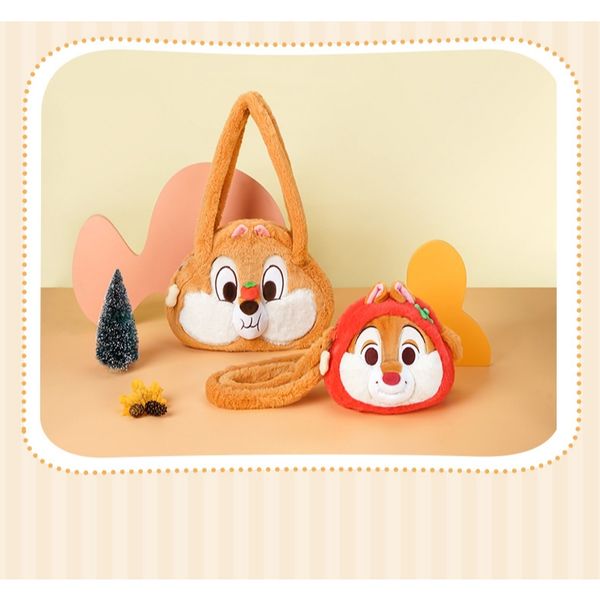 Disney 迪士尼 奇奇與蒂蒂 蜂蜜罐 毛絨包 單肩包 可愛跨包 公仔 收藏品 玩偶 抱枕｜嗨寶好選物